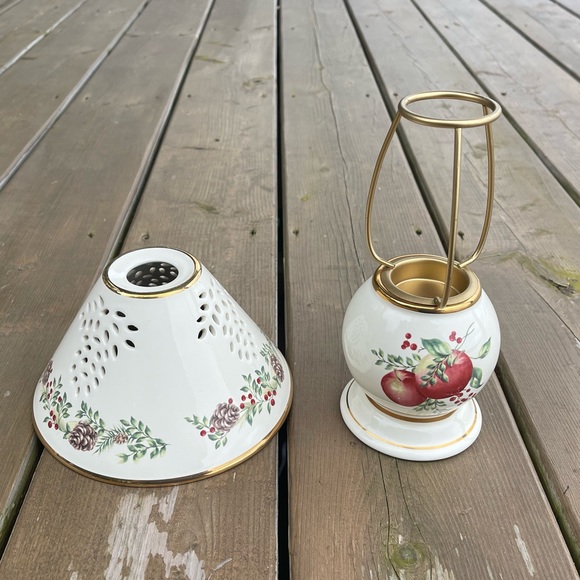 Lenox Boxwood & Pine Pattern Tea Light Lamp Candle Holder in Original Box - Picture 9 of 15